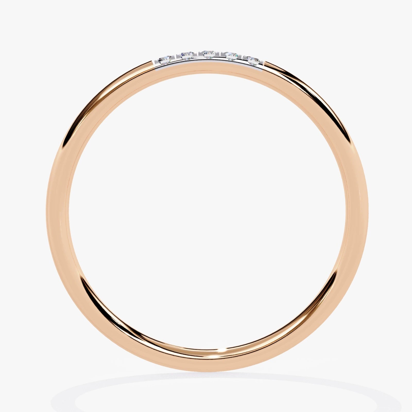 Dainty Round Cut Lab Grown Diamond Wedding Ring -Stone Anniversary Band for Women