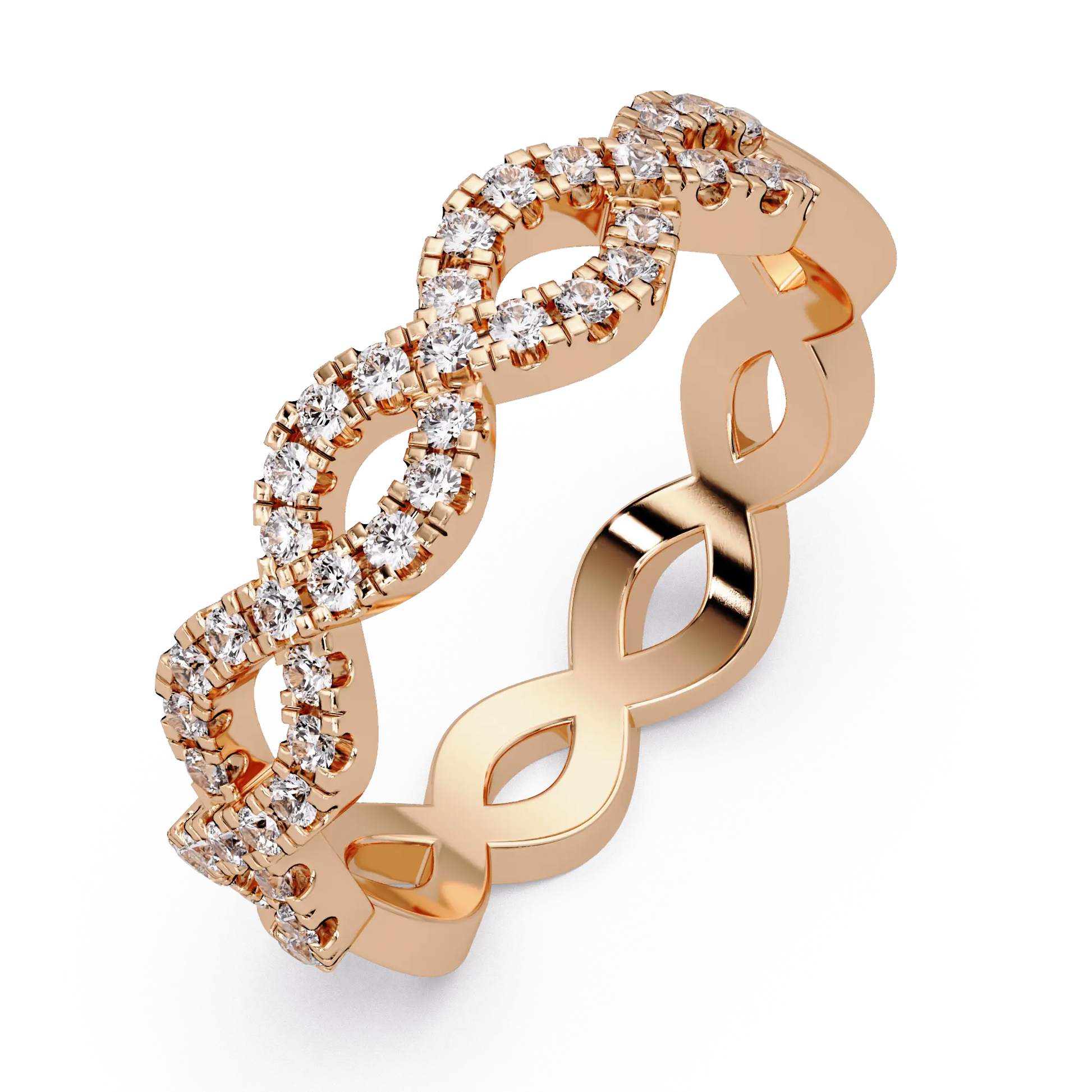 Diamond Infinity Wedding Band Vintage Inspired Interwoven Eternity Ring