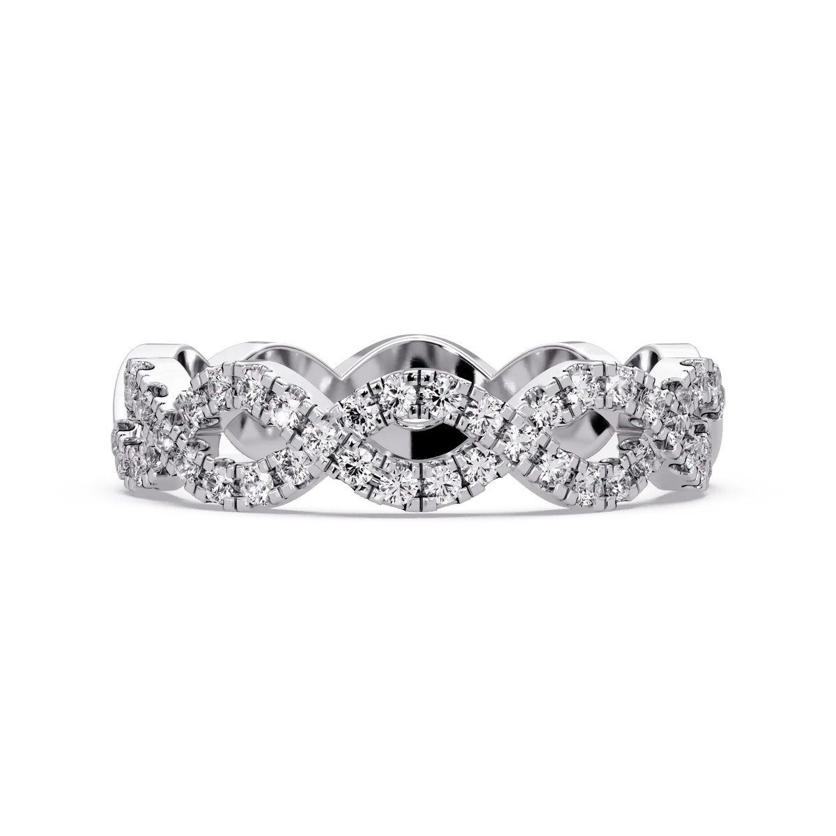 Diamond Infinity Wedding Band Vintage Inspired Interwoven Eternity Ring