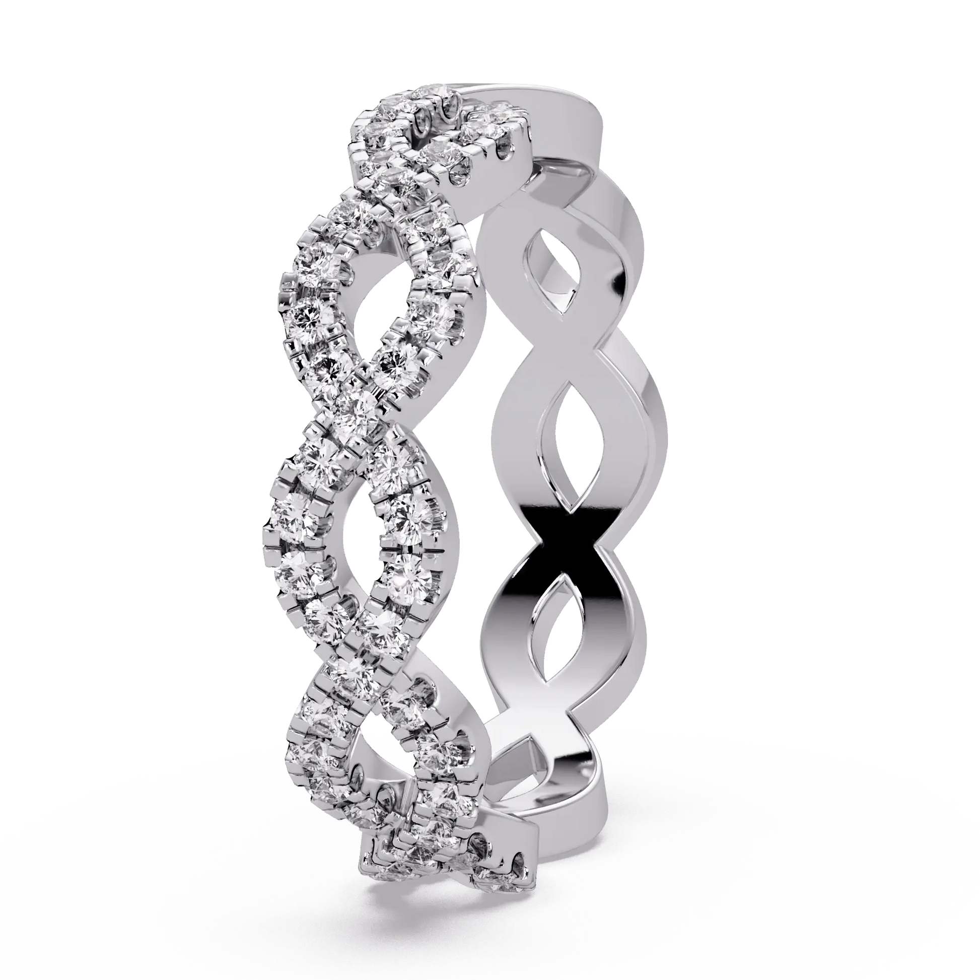 Diamond Infinity Wedding Band Vintage Inspired Interwoven Eternity Ring