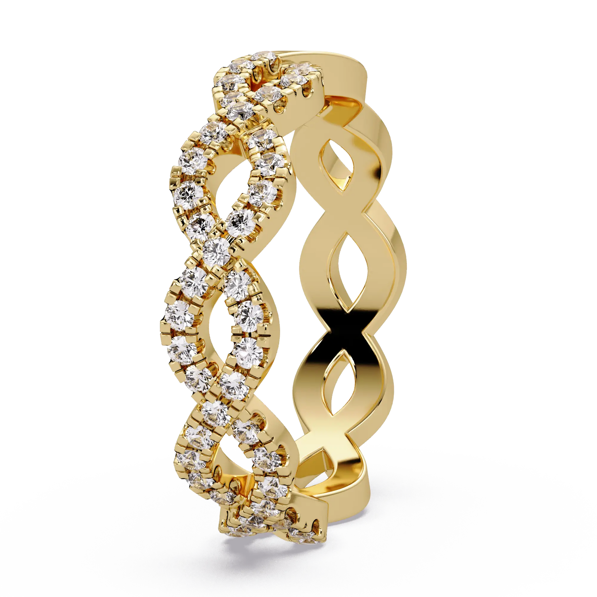 Diamond Infinity Wedding Band Vintage Inspired Interwoven Eternity Ring