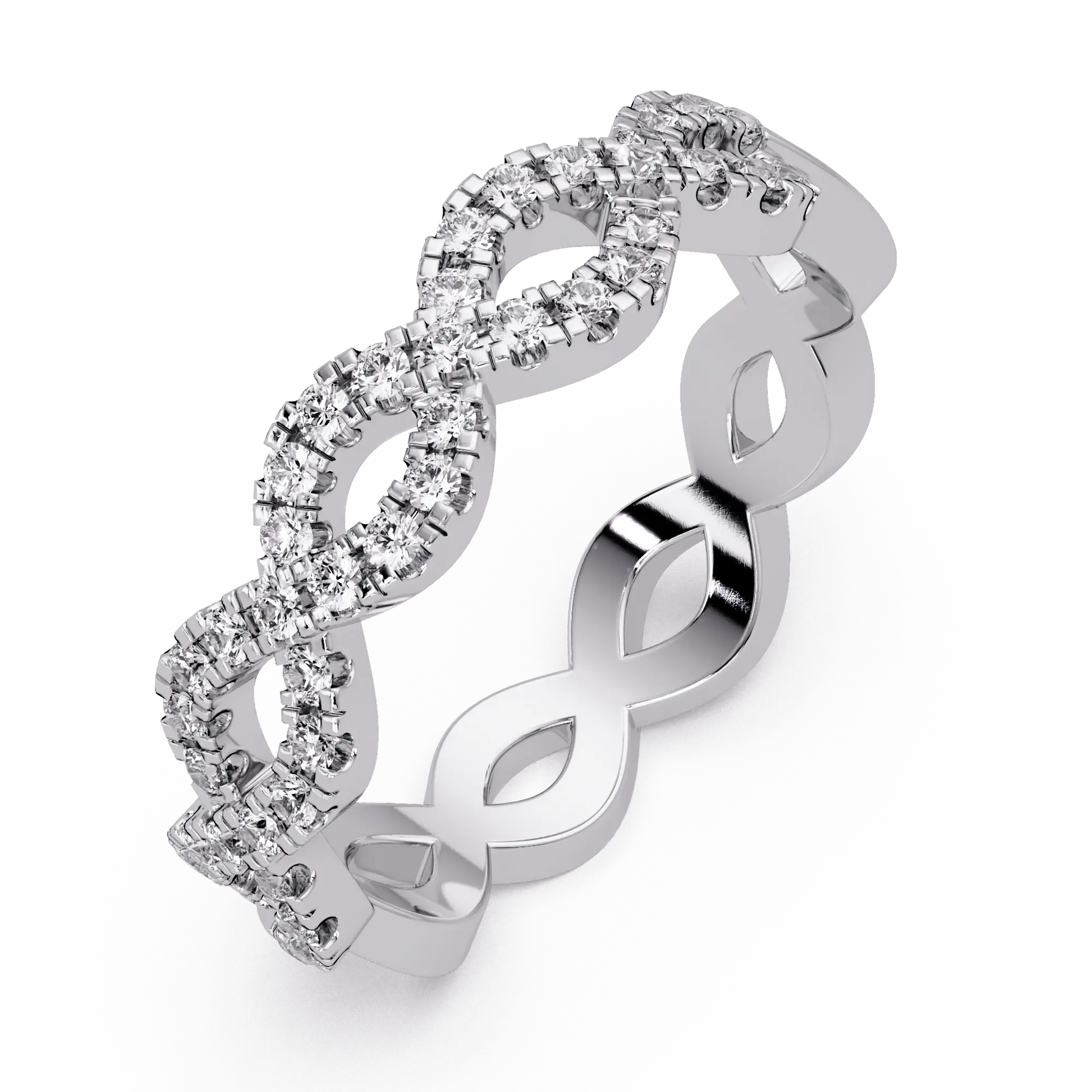 Diamond Infinity Wedding Band Vintage Inspired Interwoven Eternity Ring