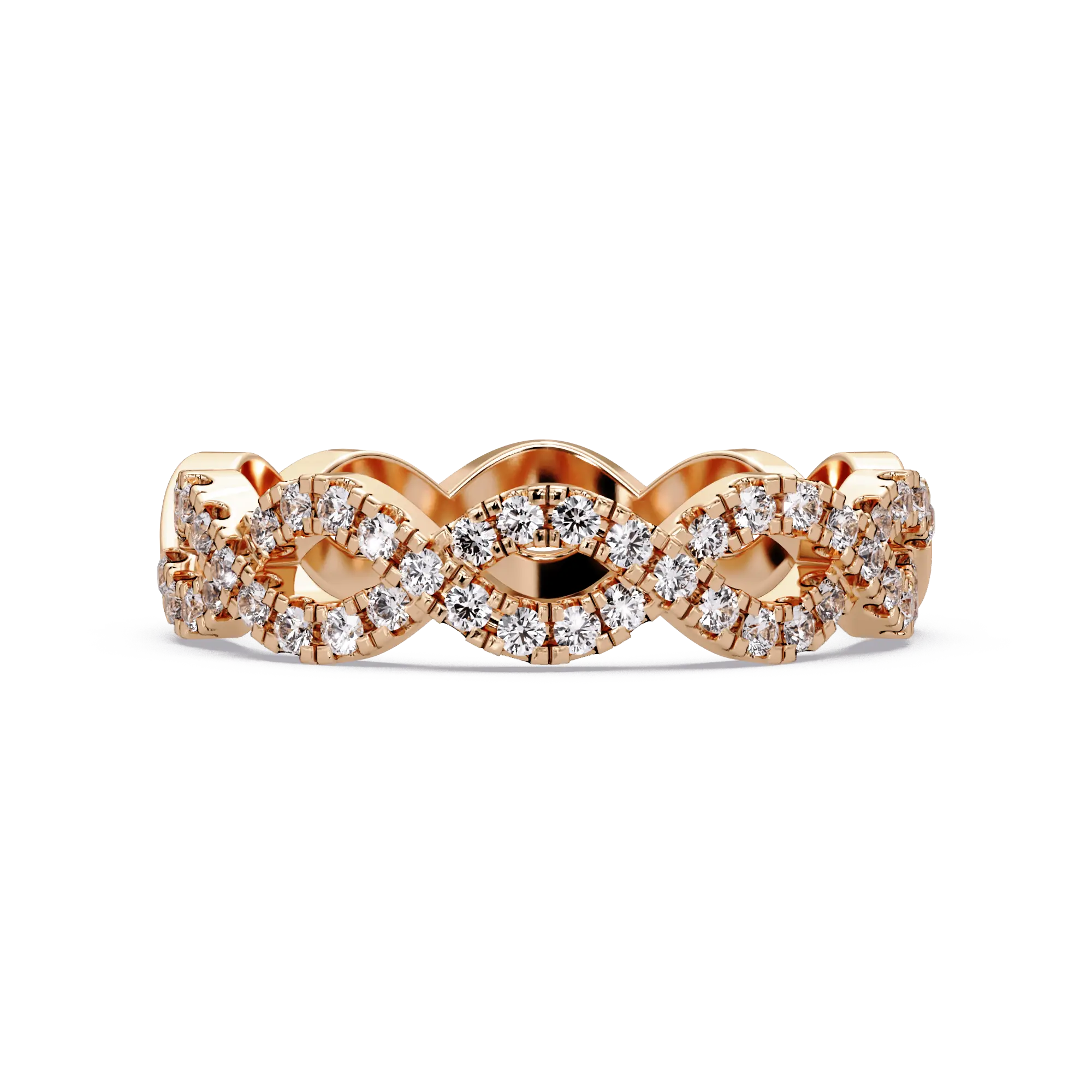 Diamond Infinity Wedding Band Vintage Inspired Interwoven Eternity Ring