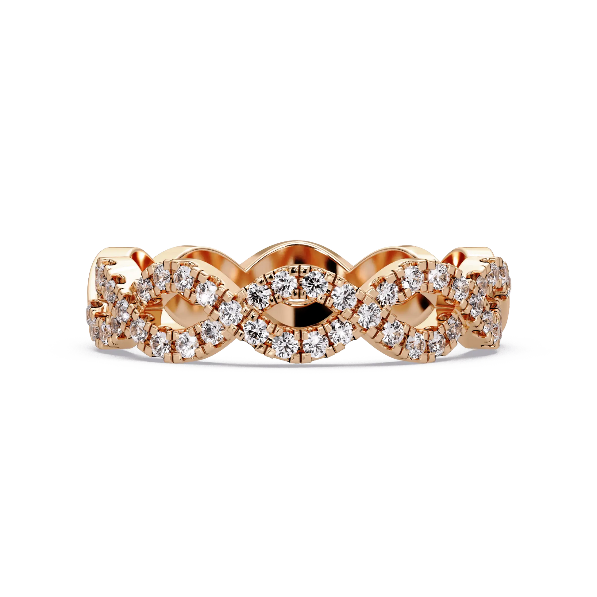 Diamond Infinity Wedding Band Vintage Inspired Interwoven Eternity Ring