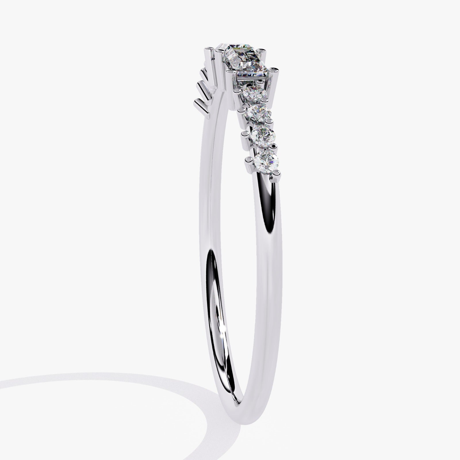 Dual Baguette-Cut & Round Lab-Grown Diamond Wedding Band