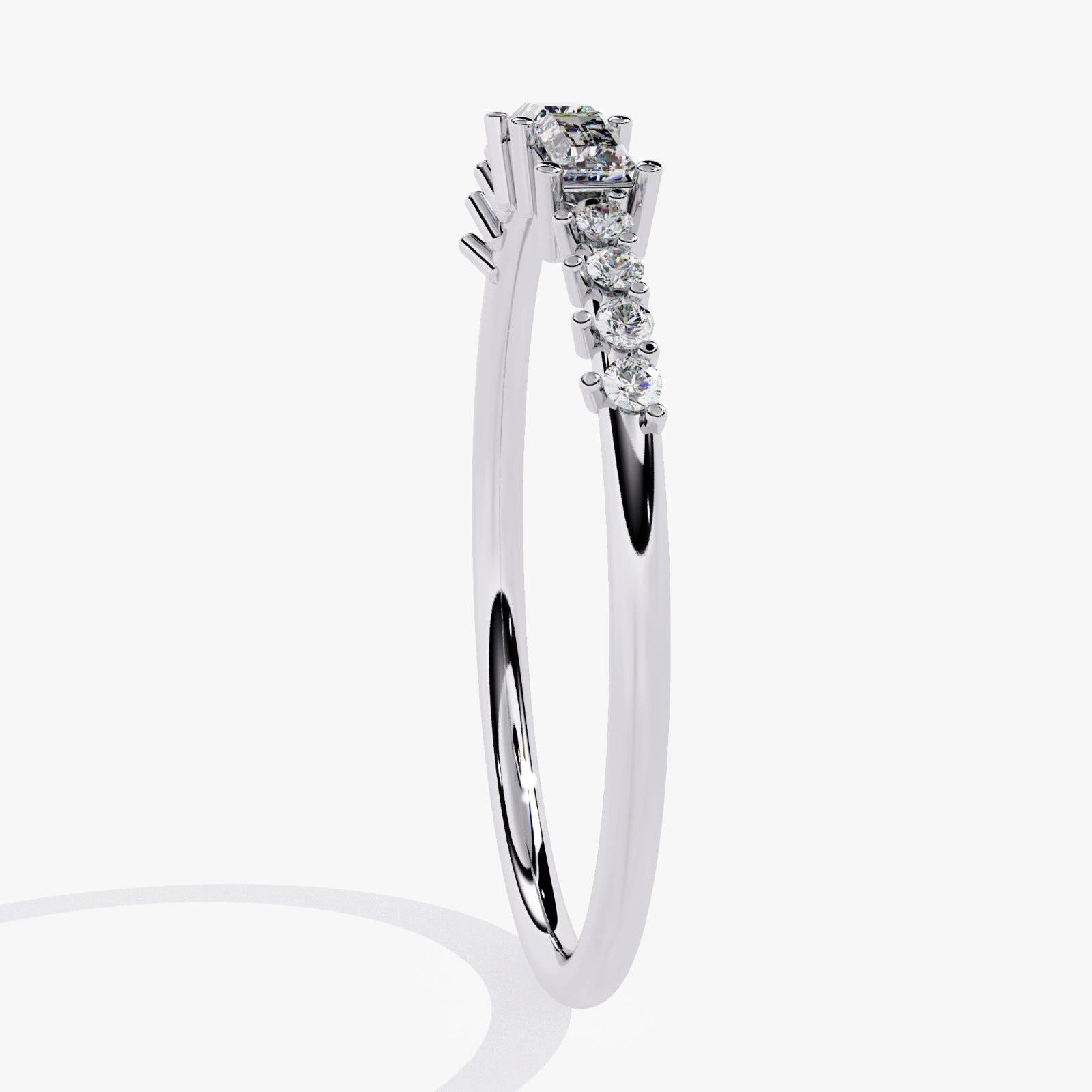 Dual Baguette-Cut & Round Lab-Grown Diamond Wedding Band