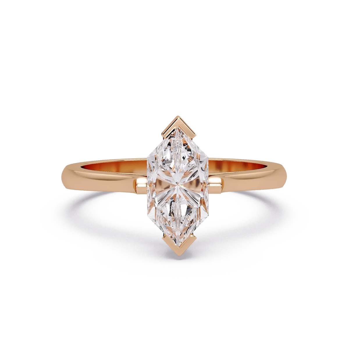 Dutch Marquise Lab Grown Diamond Engagement Ring Sleek Solitaire Style
