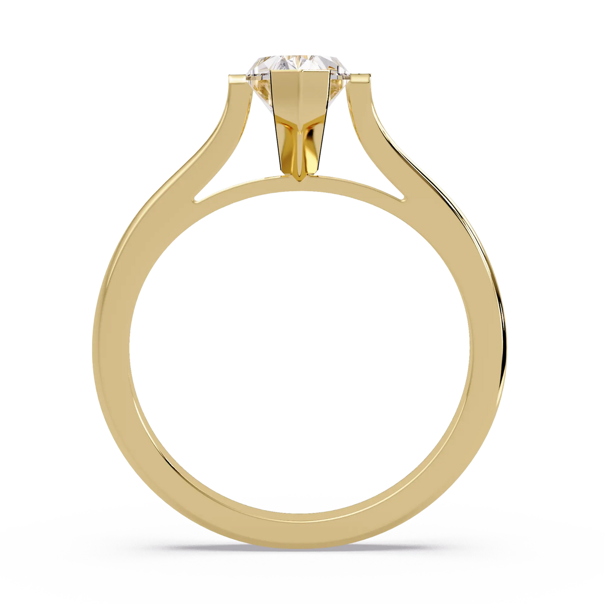 Dutch Marquise Lab Grown Diamond Engagement Ring Sleek Solitaire Style