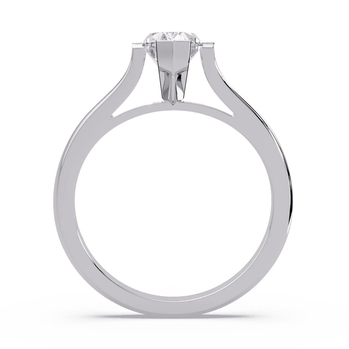 Dutch Marquise Lab Grown Diamond Engagement Ring Sleek Solitaire Style