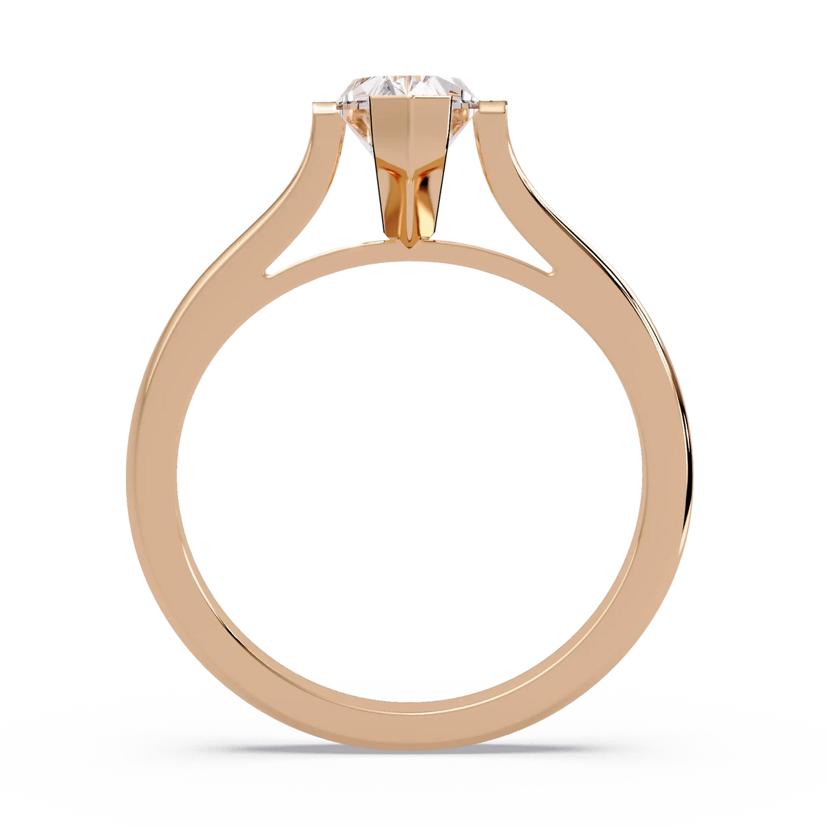 Dutch Marquise Lab Grown Diamond Engagement Ring Sleek Solitaire Style