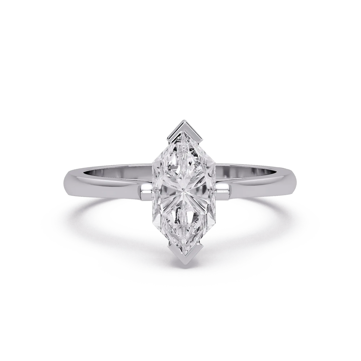 Dutch Marquise Lab Grown Diamond Engagement Ring Sleek Solitaire Style