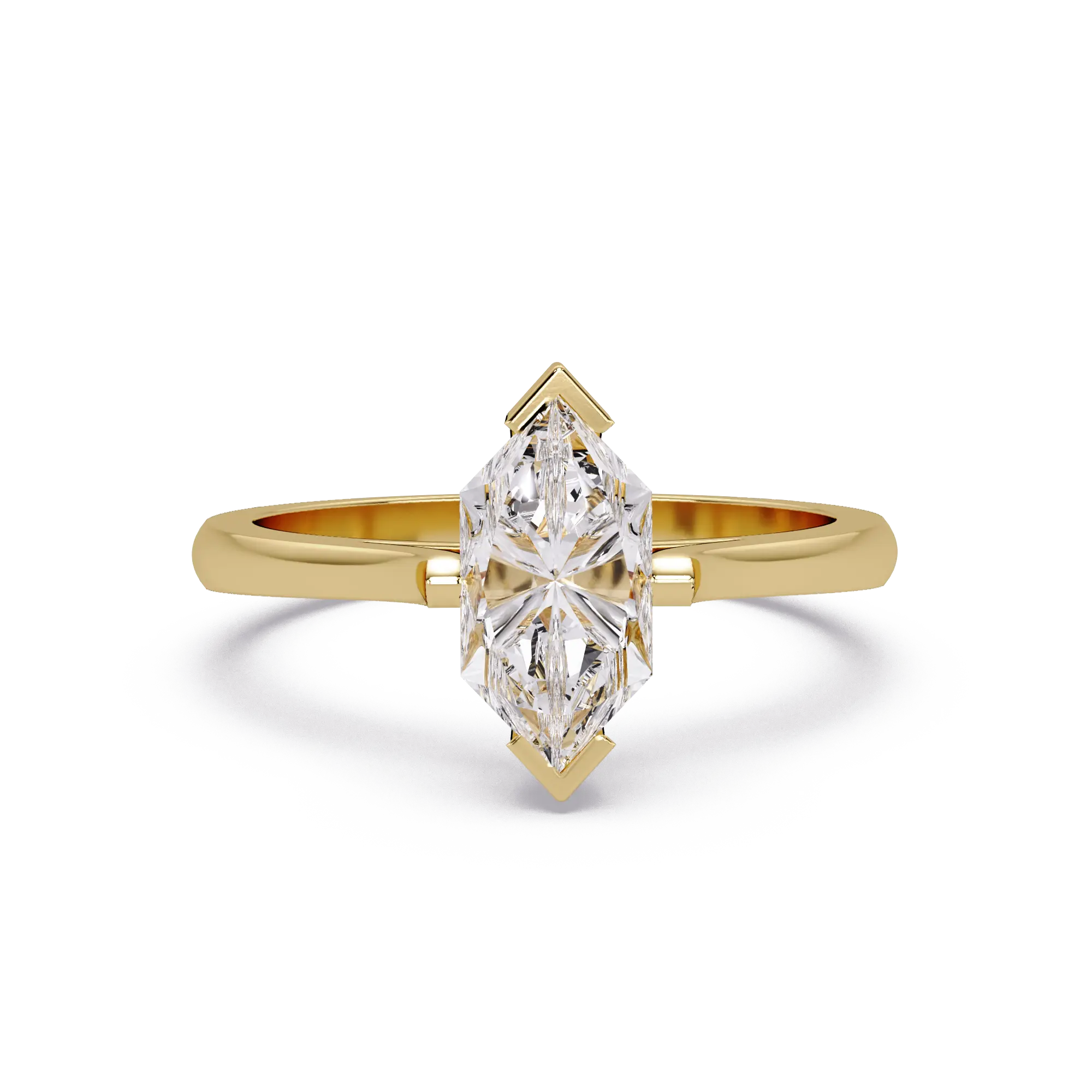 Dutch Marquise Lab Grown Diamond Engagement Ring Sleek Solitaire Style