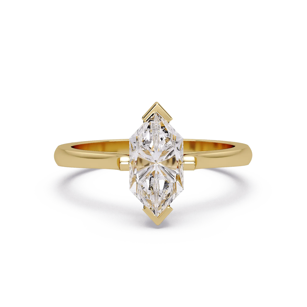 Dutch Marquise Lab Grown Diamond Engagement Ring Sleek Solitaire Style