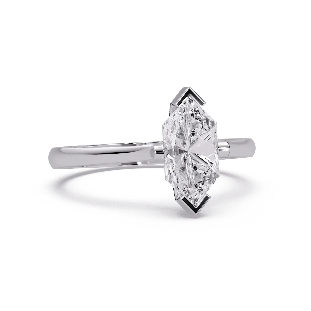Dutch Marquise Lab Grown Diamond Engagement Ring Sleek Solitaire Style