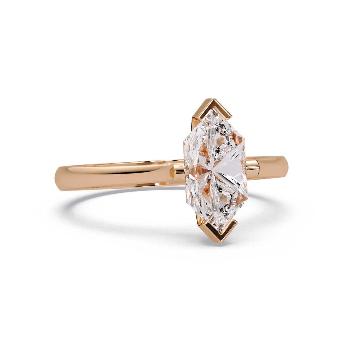 Dutch Marquise Lab Grown Diamond Engagement Ring Sleek Solitaire Style