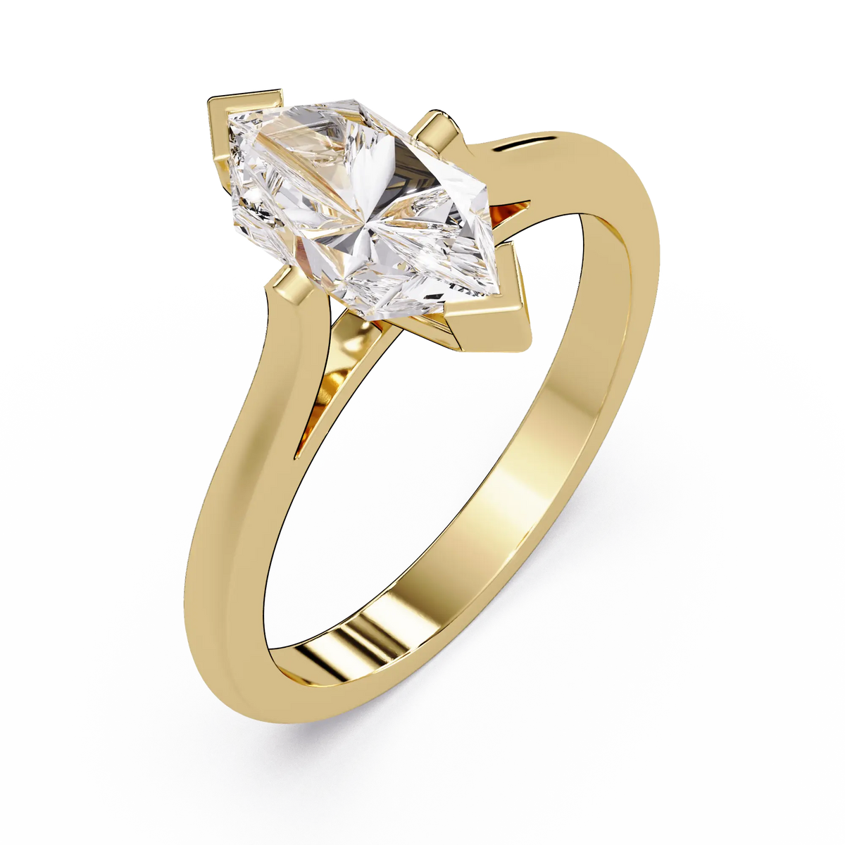 Dutch Marquise Lab Grown Diamond Engagement Ring Sleek Solitaire Style