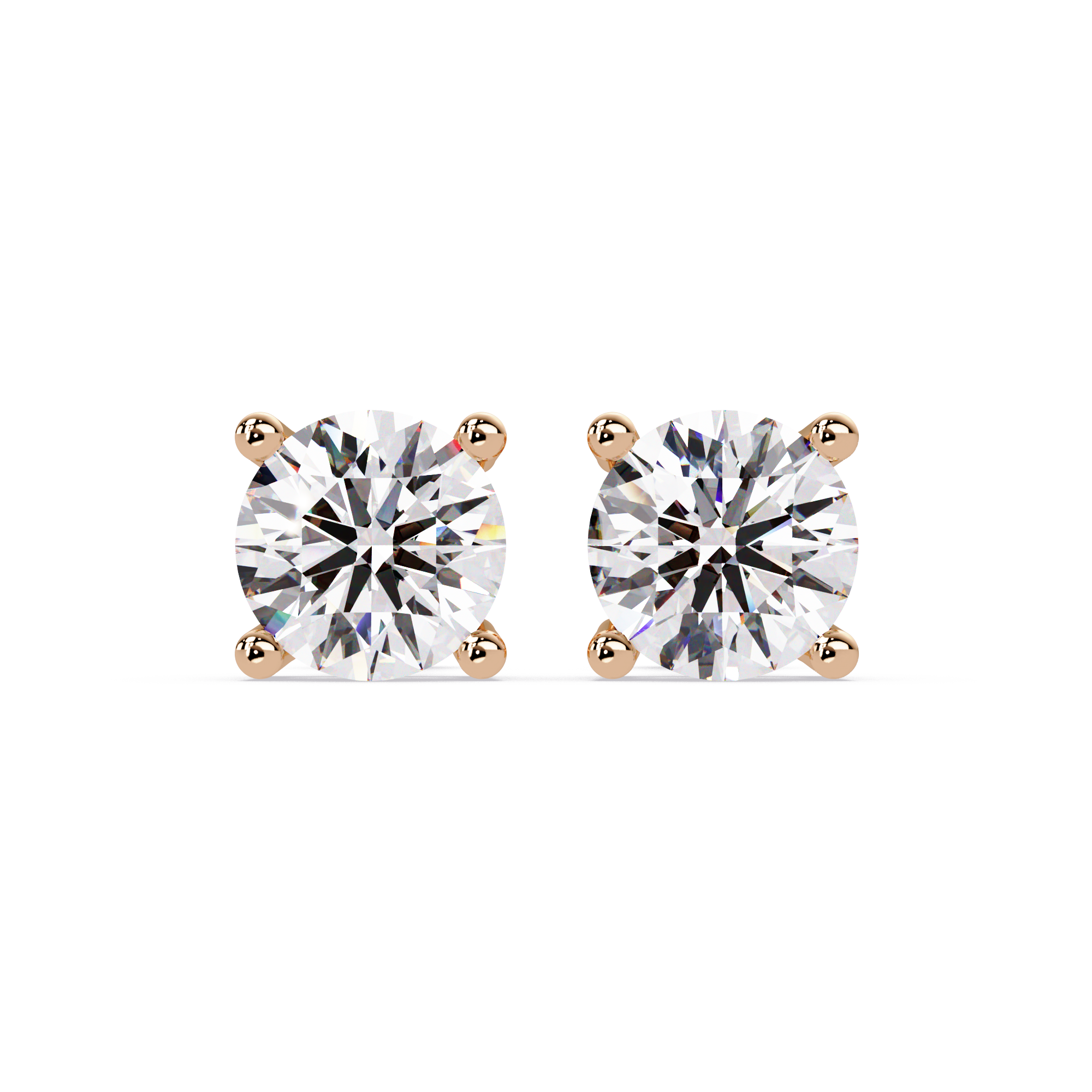 Round Cut Lab Grown Diamond Stud Earring