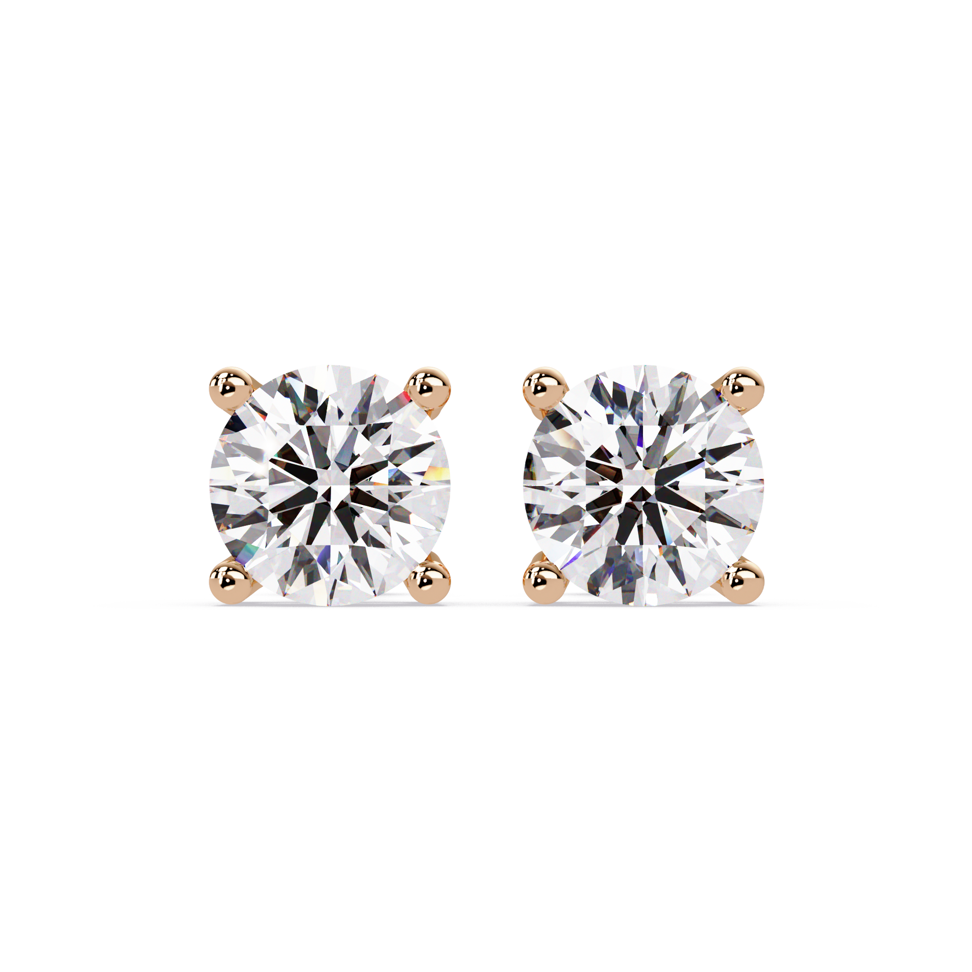 Round Cut Lab Grown Diamond Stud Earring