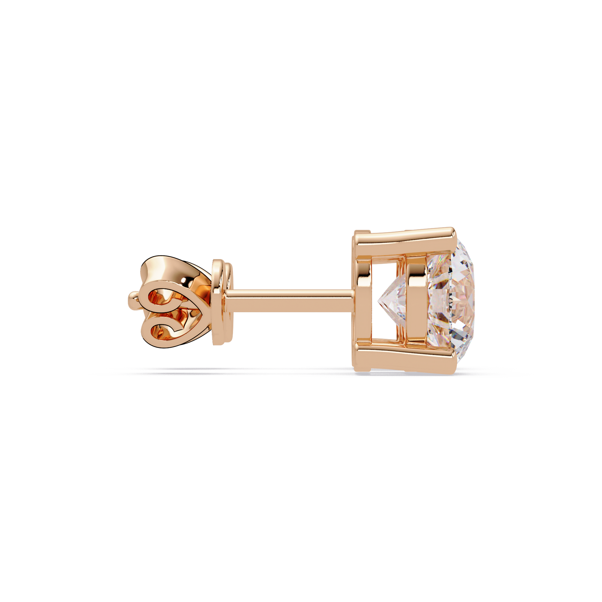 Round Cut Lab Grown Diamond Stud Earring