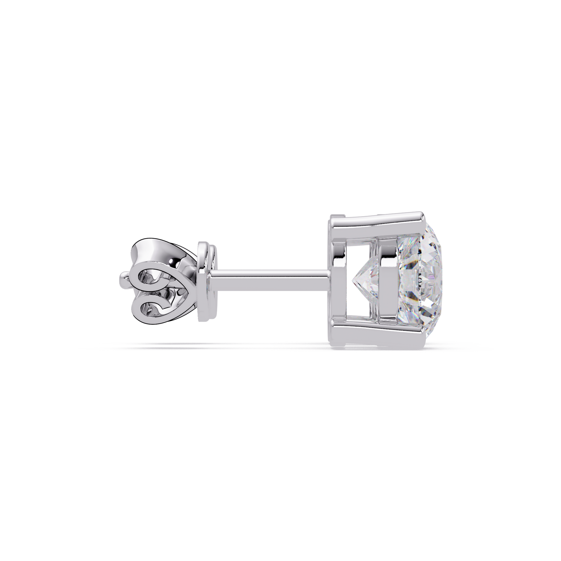 Round Cut Lab Grown Diamond Stud Earring