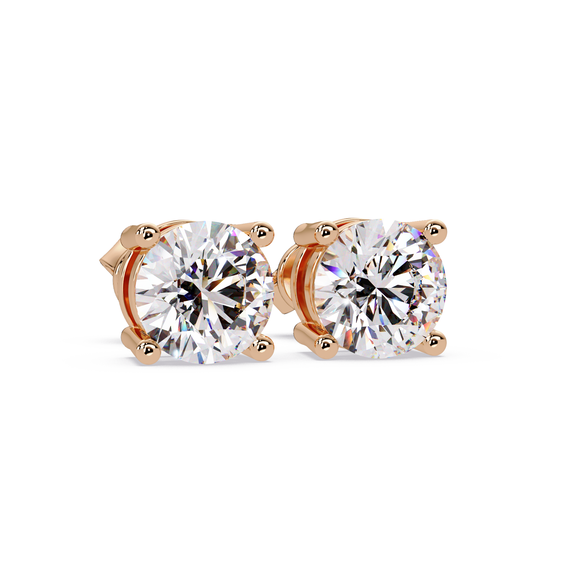 Round Cut Lab Grown Diamond Stud Earring