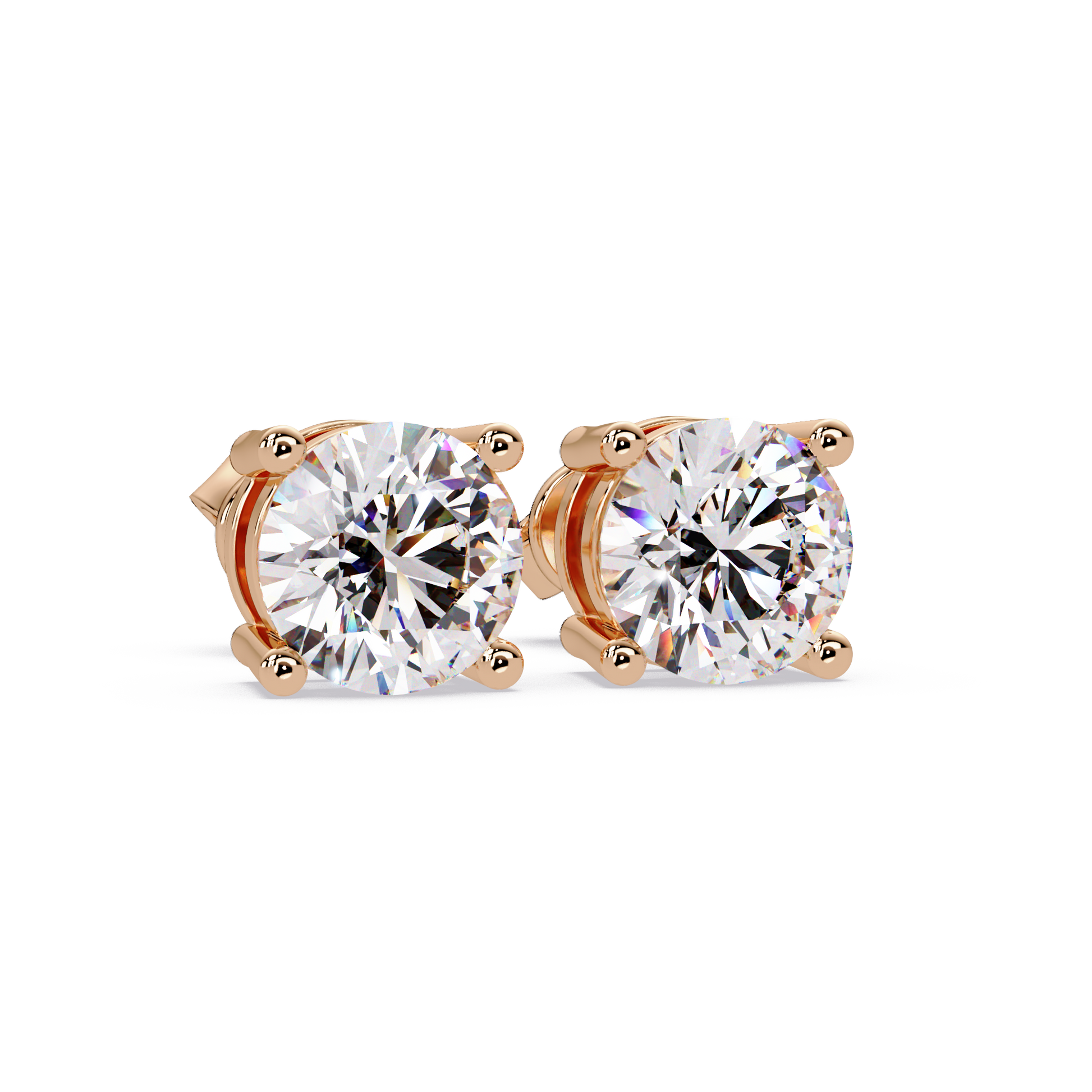 Round Cut Lab Grown Diamond Stud Earring