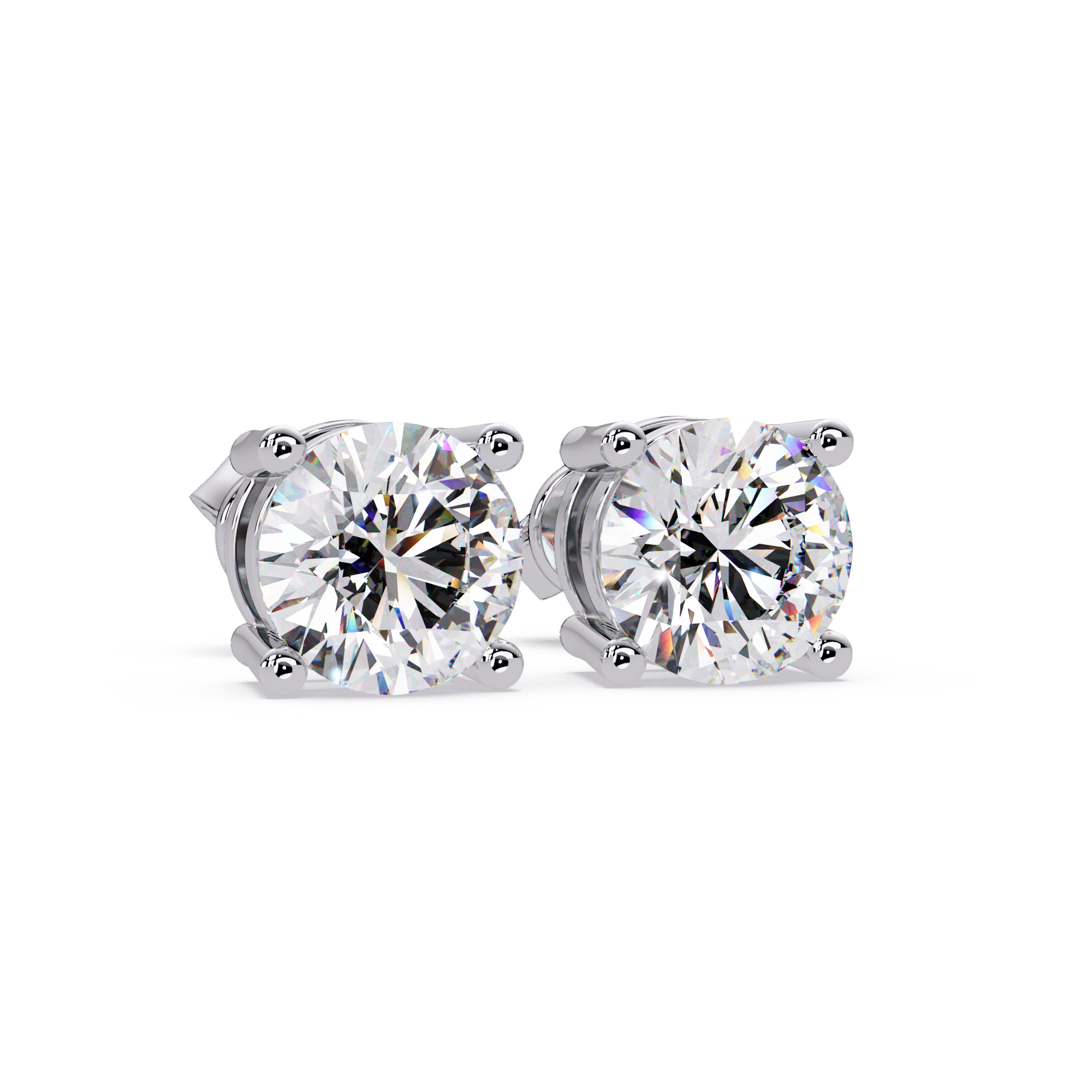 Round Cut Lab Grown Diamond Stud Earring