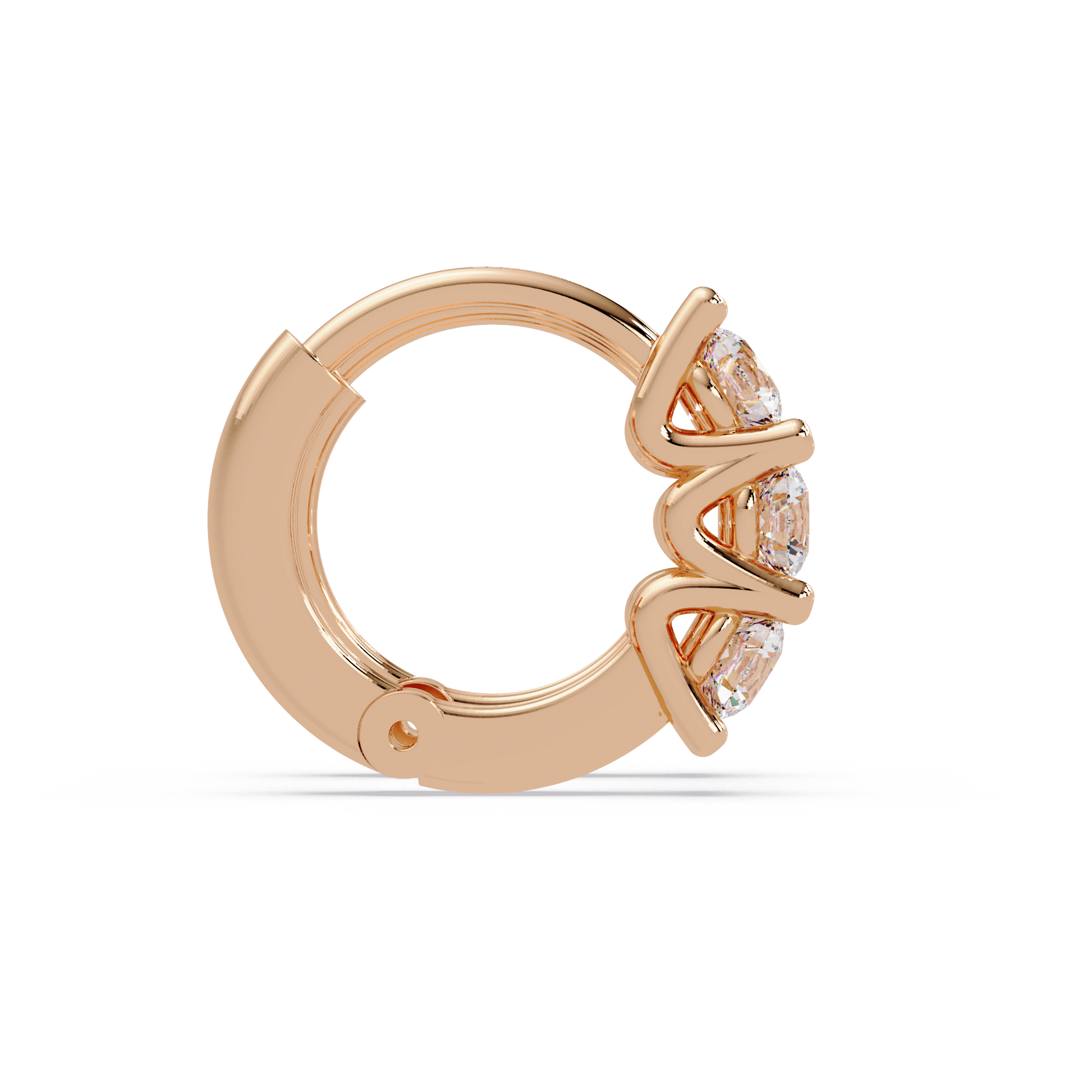 Round Cut Lab Grown Diamond Huggie Earring