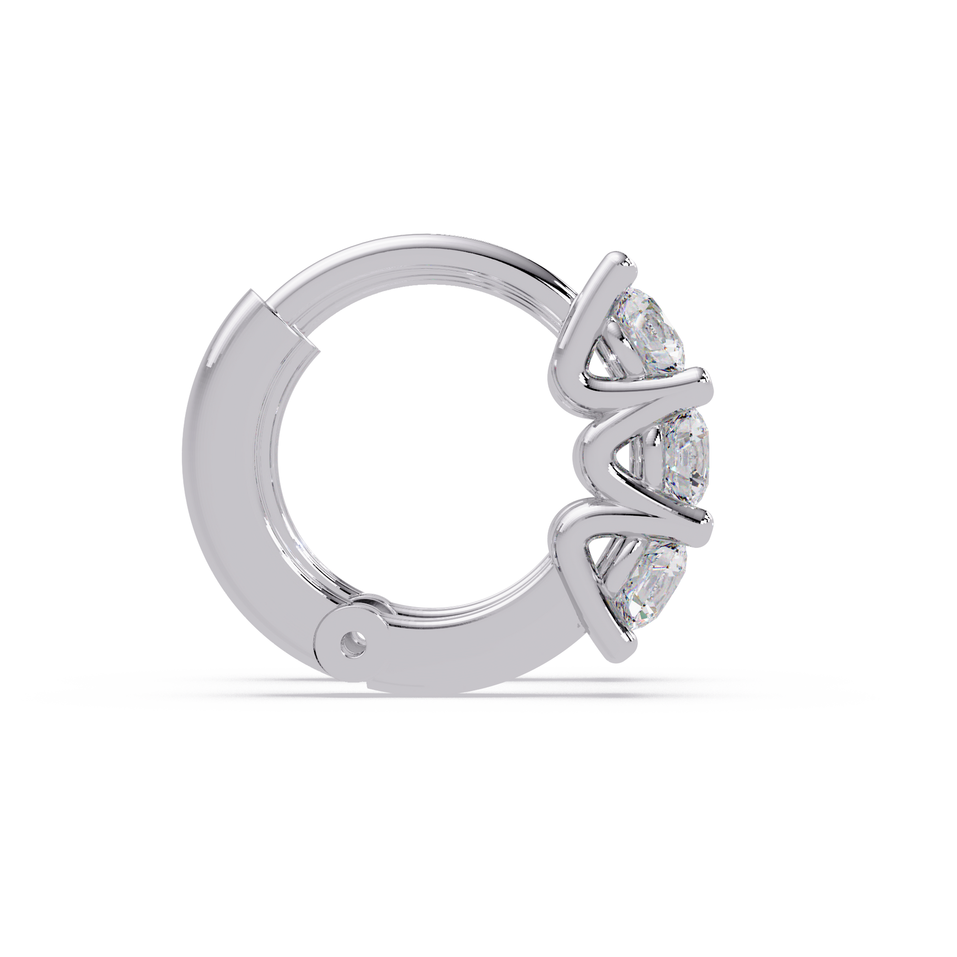 Round Cut Lab Grown Diamond Huggie Earring