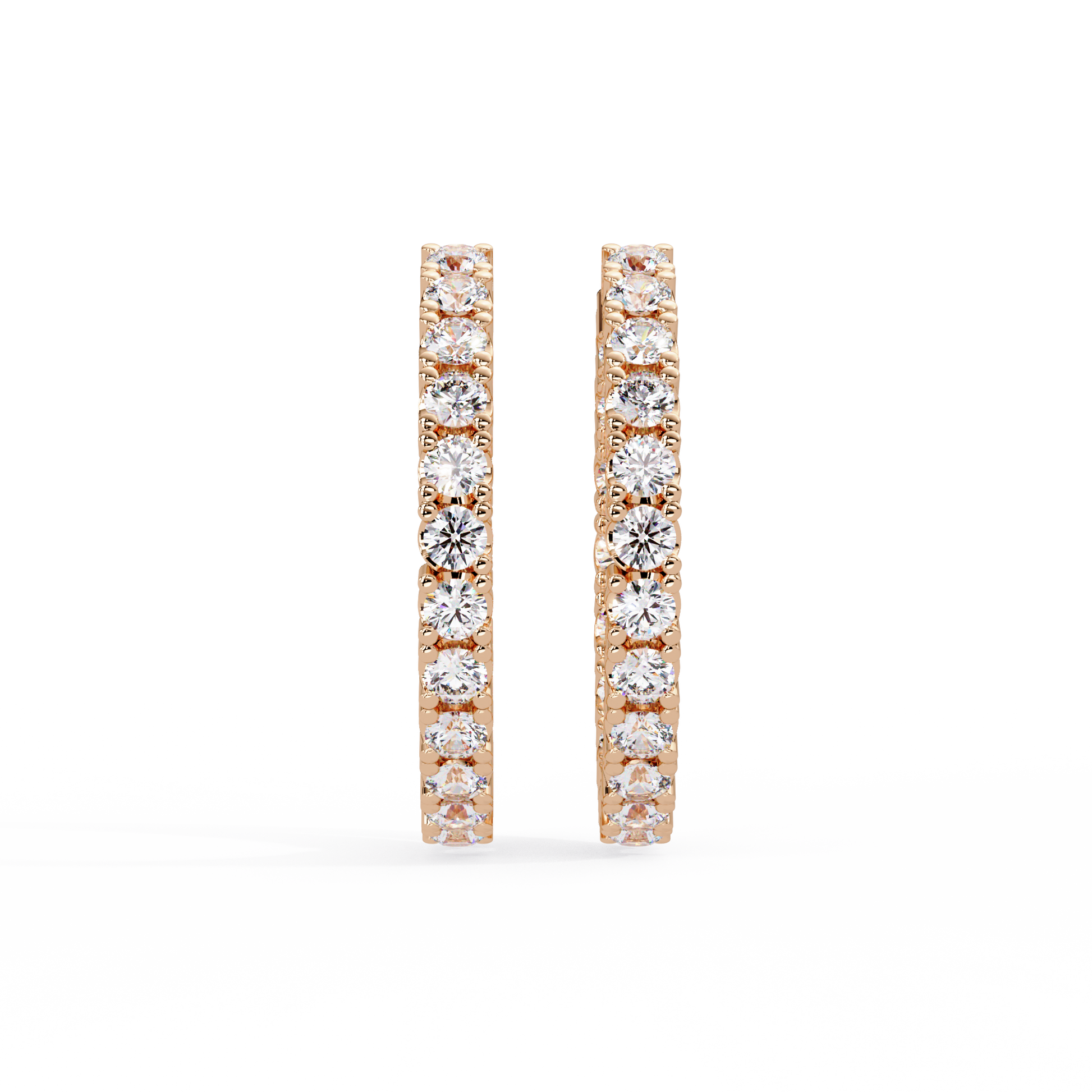 Round Cut Lab Grown Diamond Hoop Earring