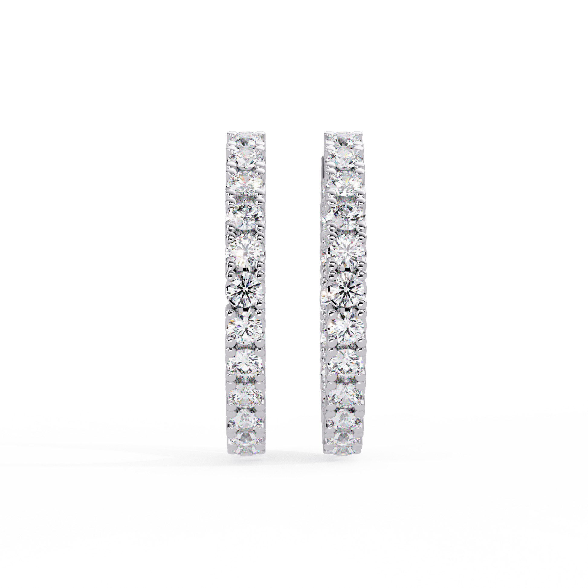 Round Cut Lab Grown Diamond Hoop Earring