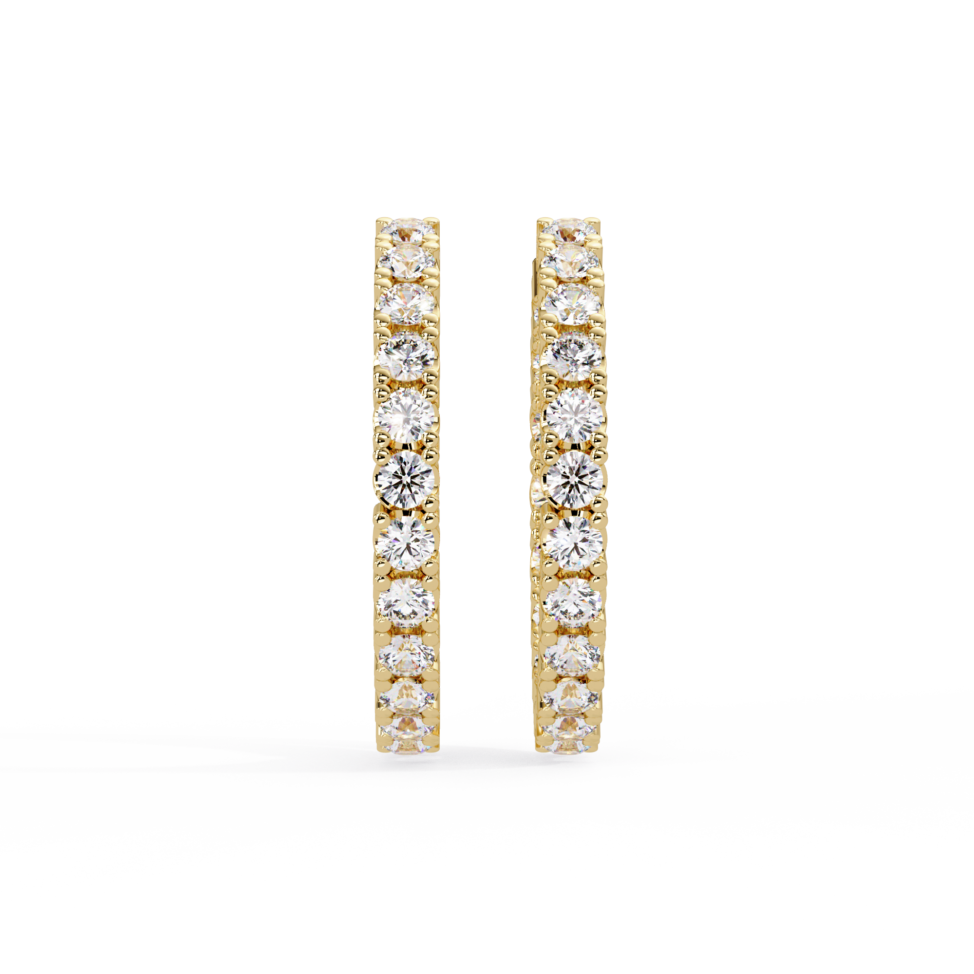 Round Cut Lab Grown Diamond Hoop Earring