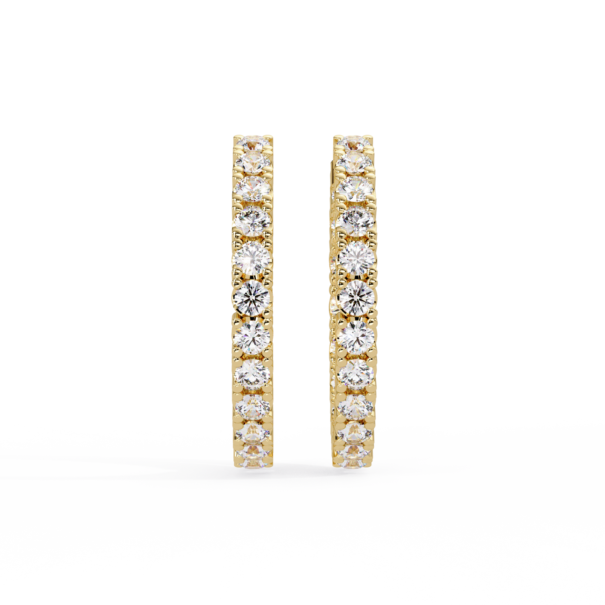 Round Cut Lab Grown Diamond Hoop Earring