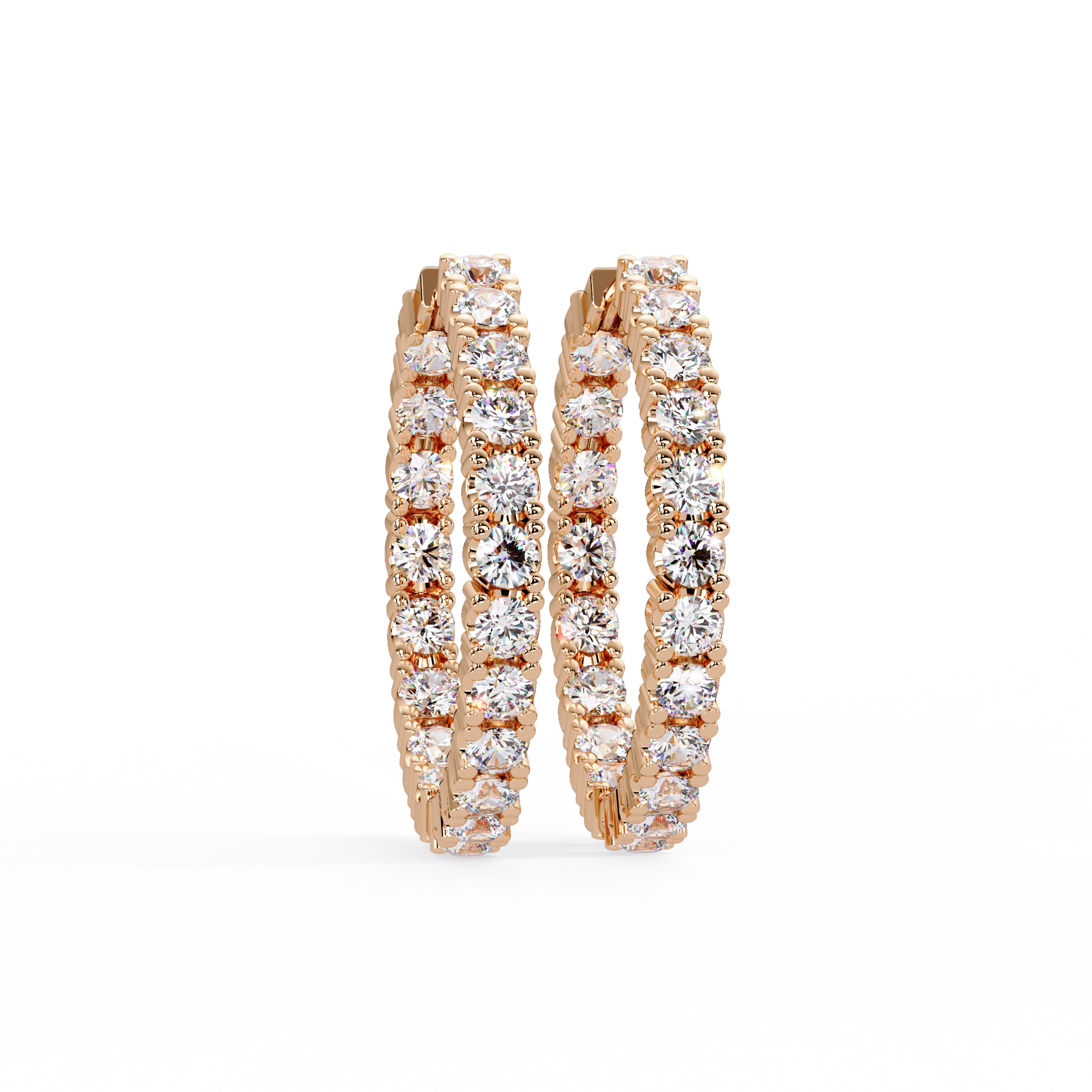 Round Cut Lab Grown Diamond Hoop Earring