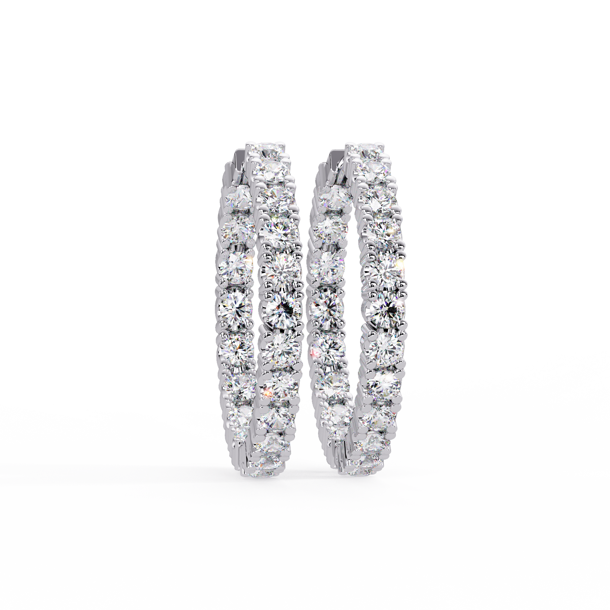 Round Cut Lab Grown Diamond Hoop Earring