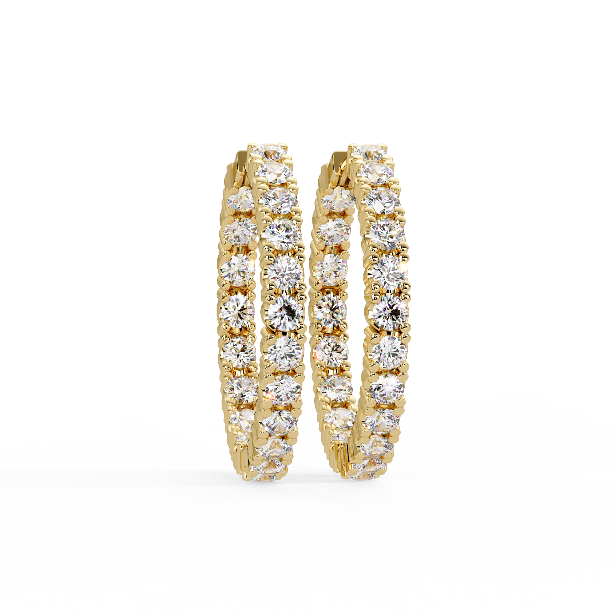 Round Cut Lab Grown Diamond Hoop Earring