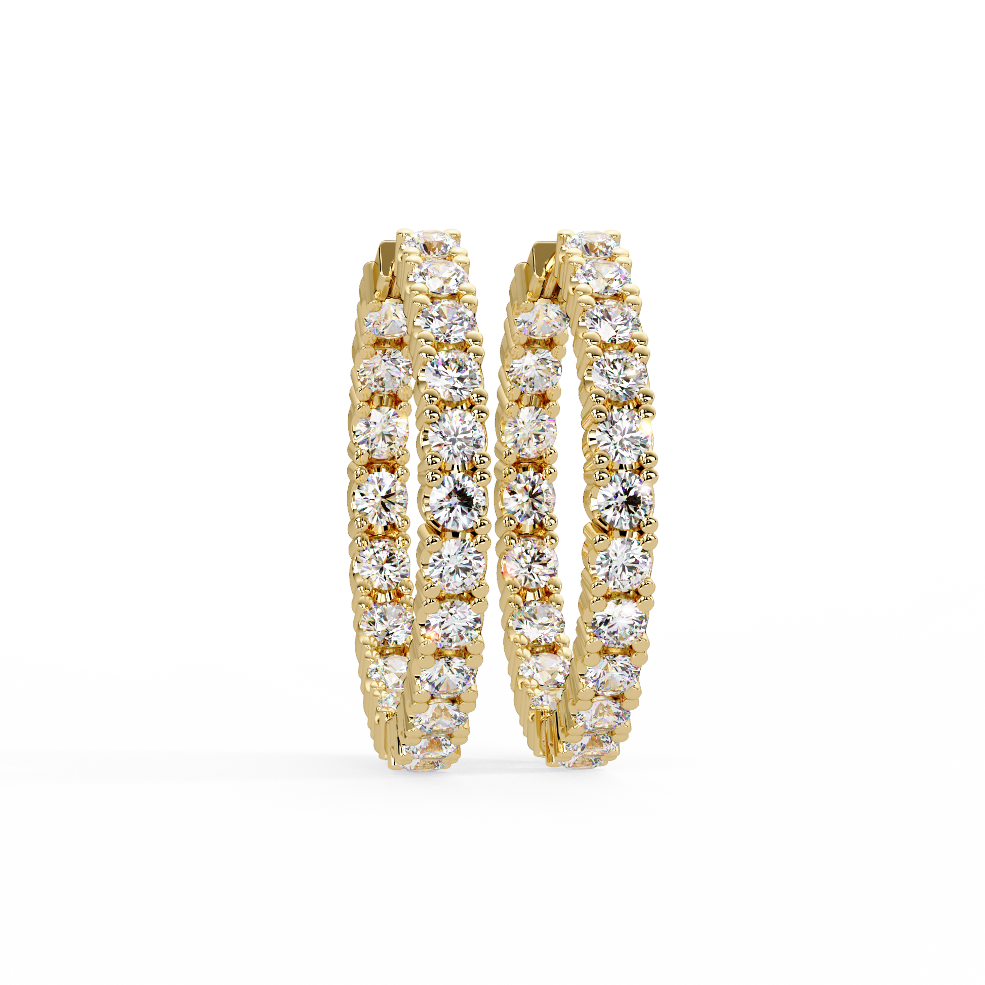 Round Cut Lab Grown Diamond Hoop Earring