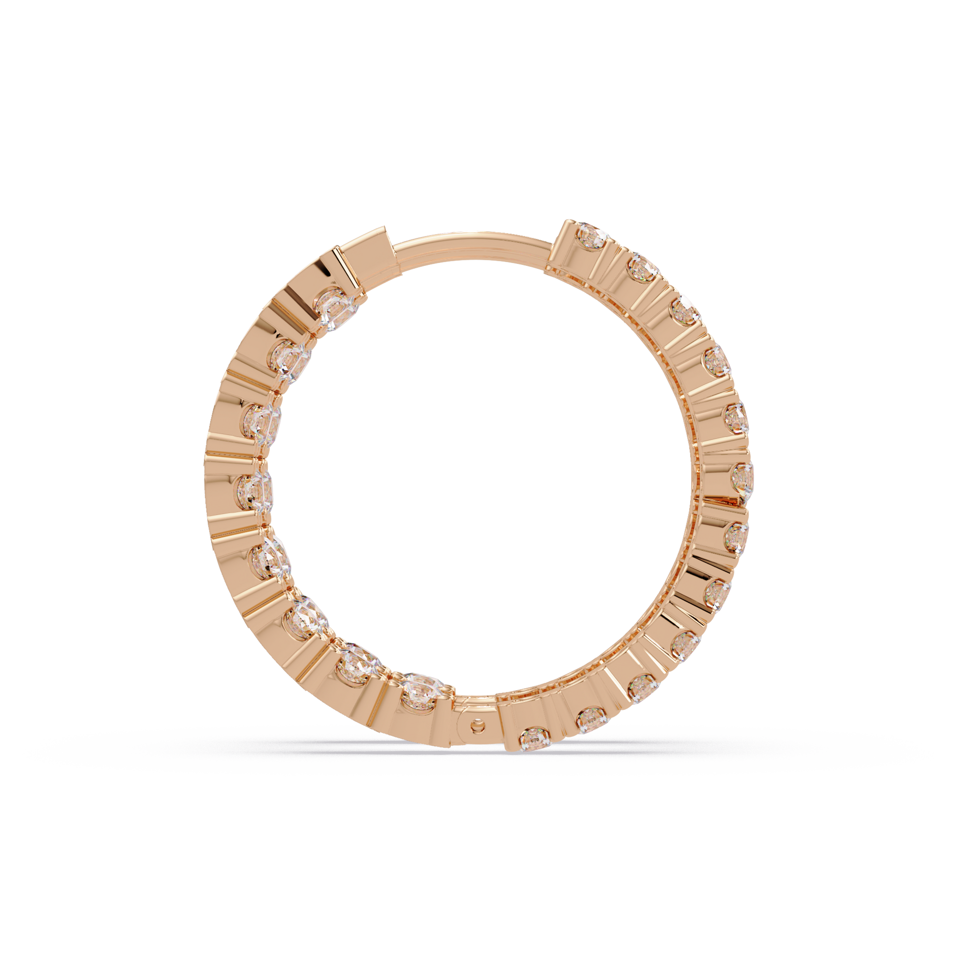 Round Cut Lab Grown Diamond Hoop Earring