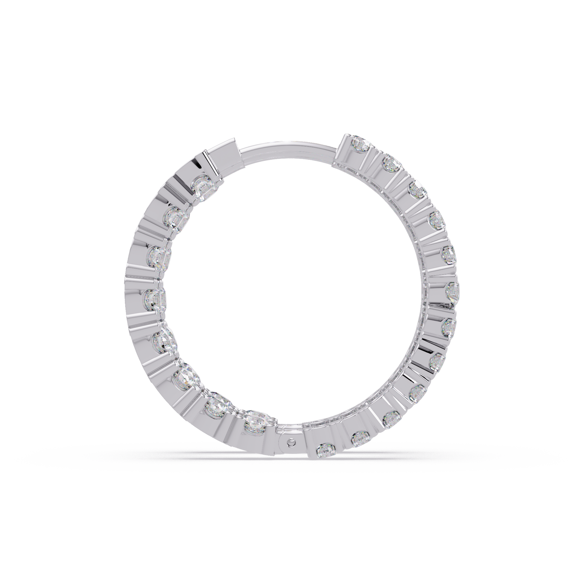 Round Cut Lab Grown Diamond Hoop Earring