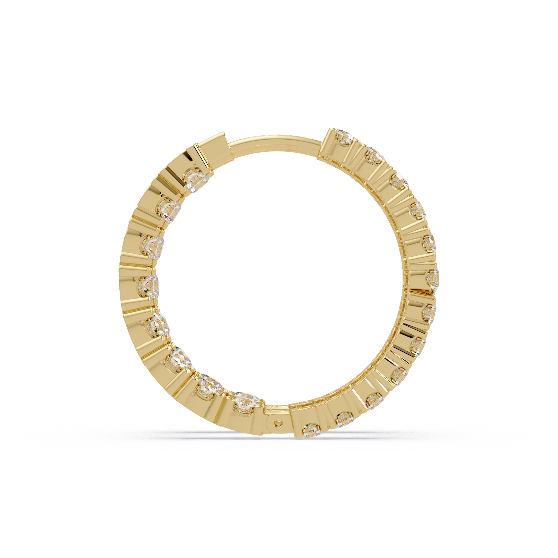 Round Cut Lab Grown Diamond Hoop Earring