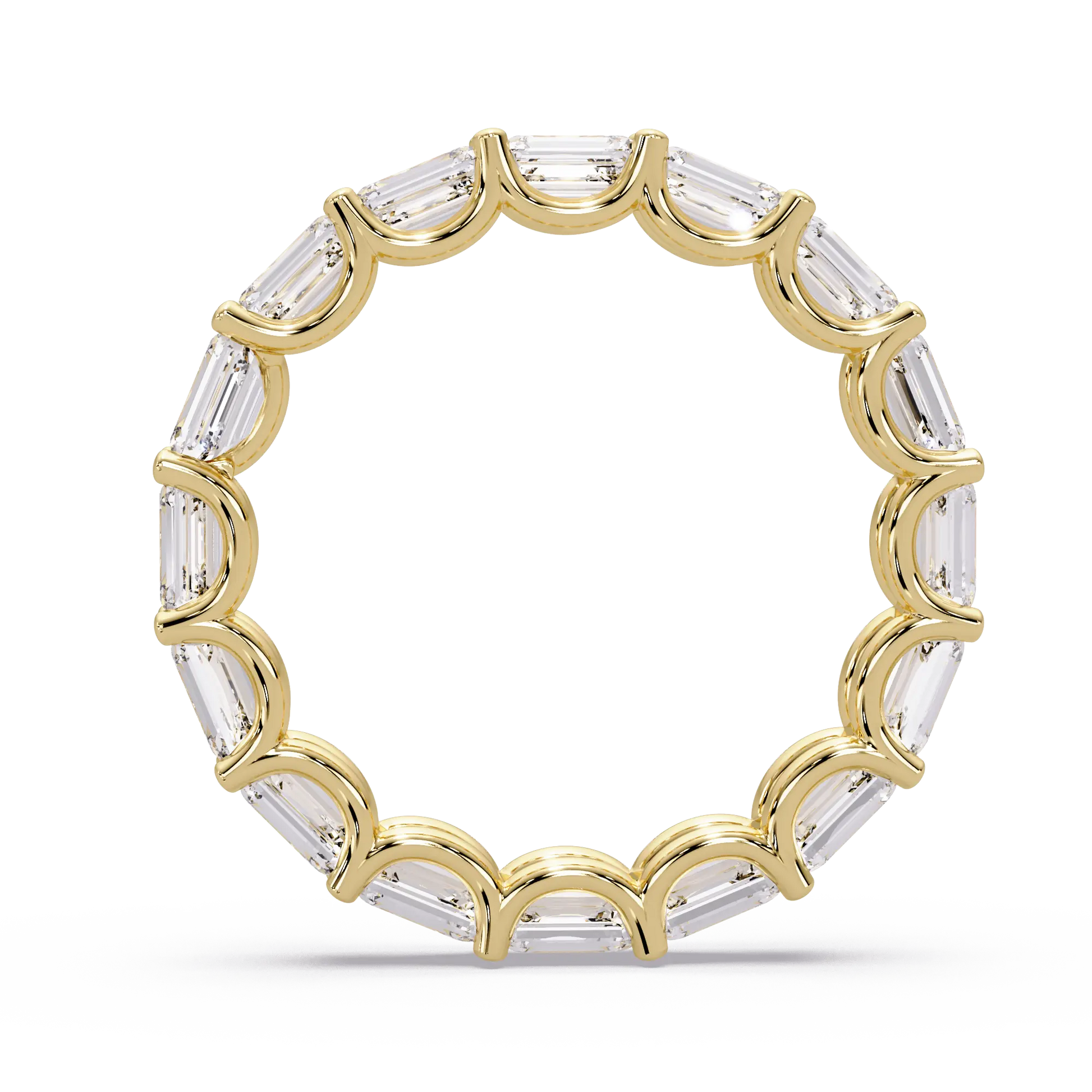 Emerald Cut Lab Grown Diamond Eternity Wedding Band & Elegant Shared Prong Anniversary Ring