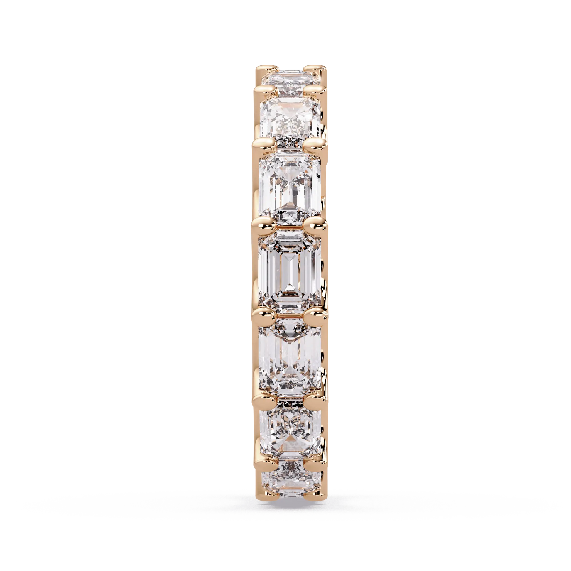 Emerald Cut Lab Grown Diamond Eternity Wedding Band & Elegant Shared Prong Anniversary Ring