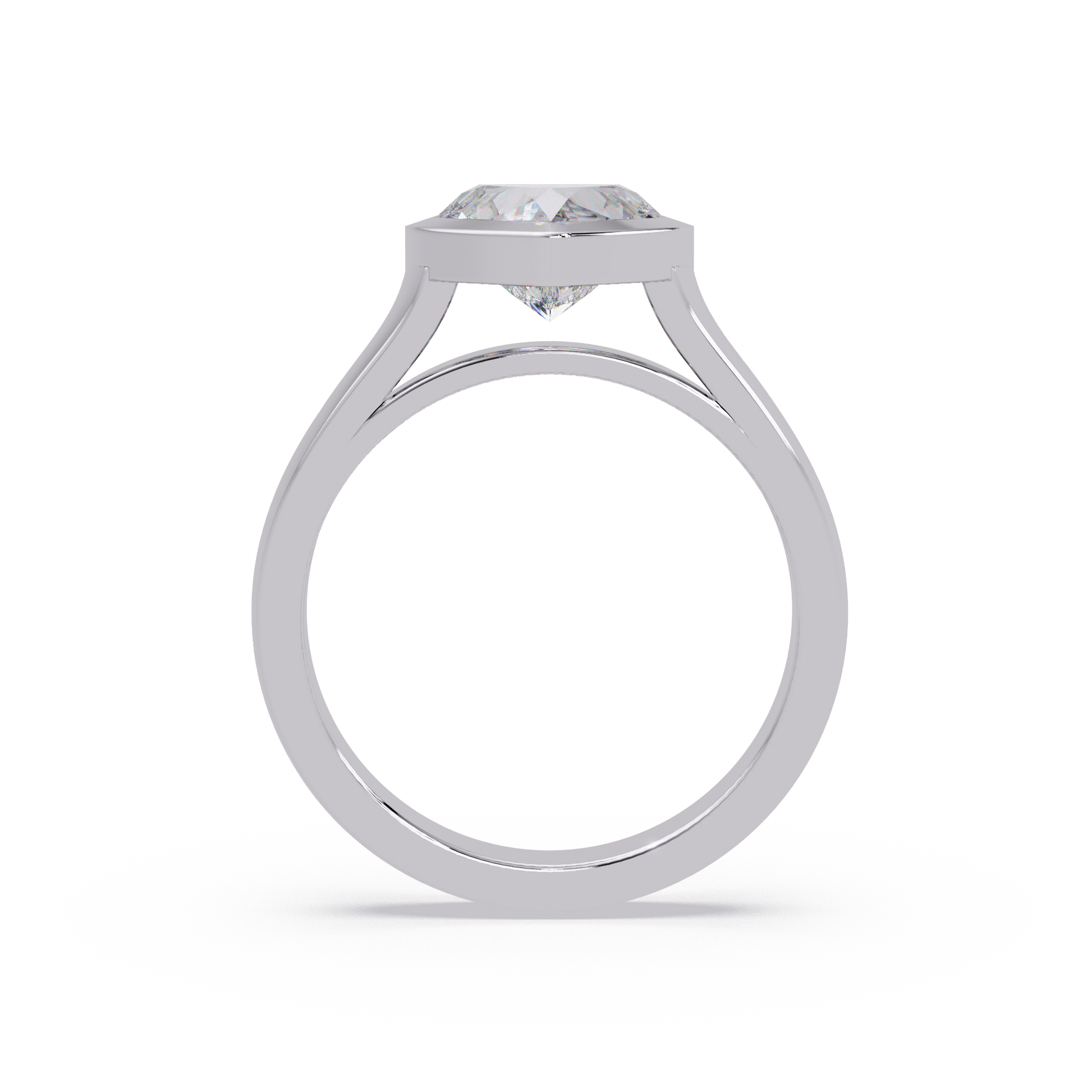 Heart Cut Lab Grown Diamond Bezel Solitaire Ring