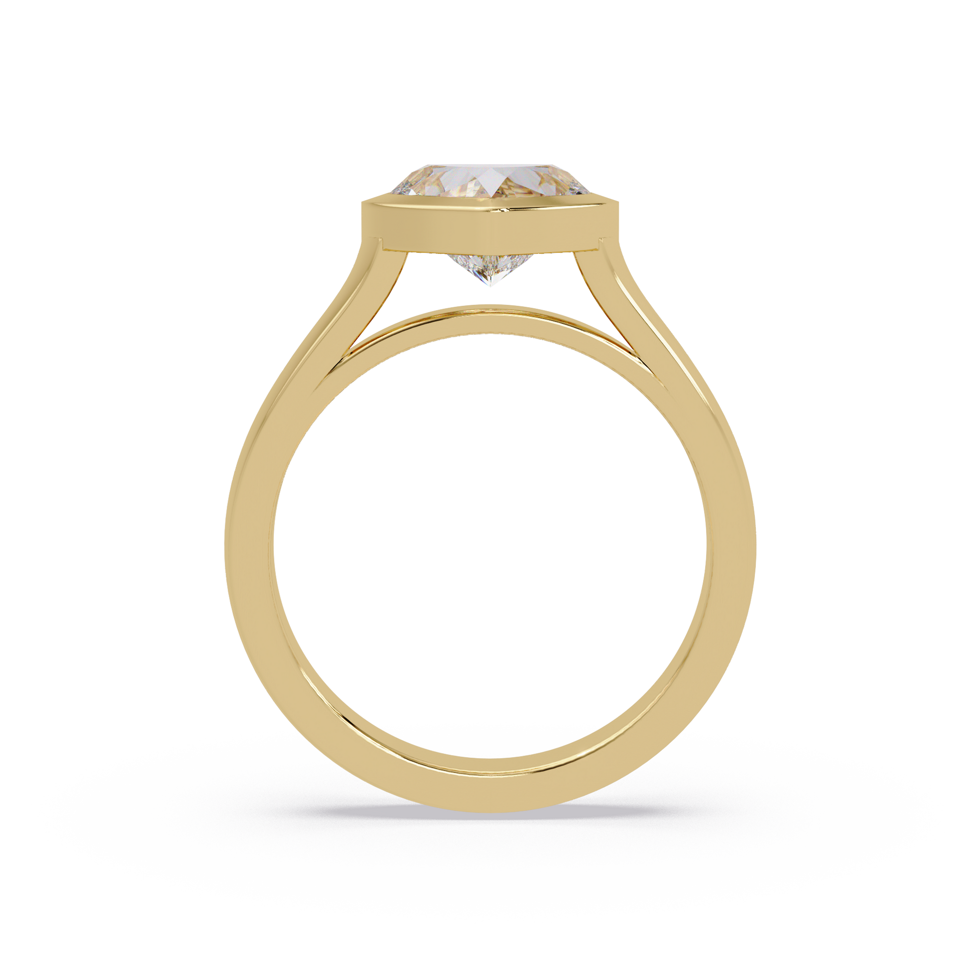 Heart Cut Lab Grown Diamond Bezel Solitaire Ring