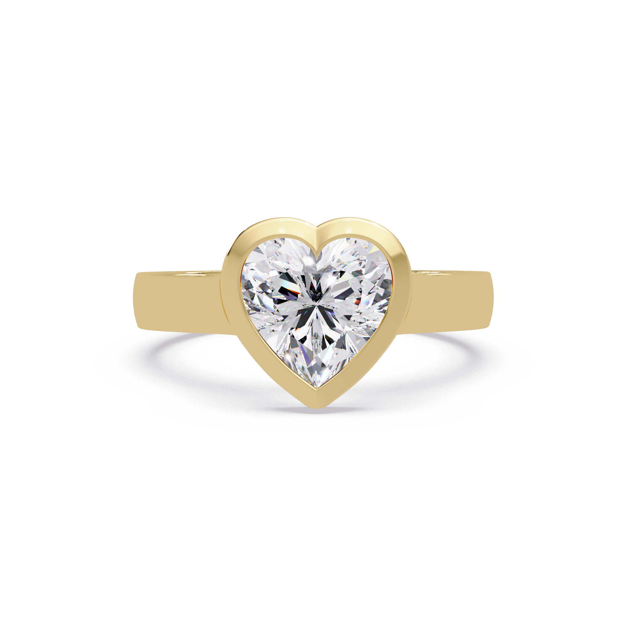 Heart Cut Lab Grown Diamond Bezel Solitaire Ring