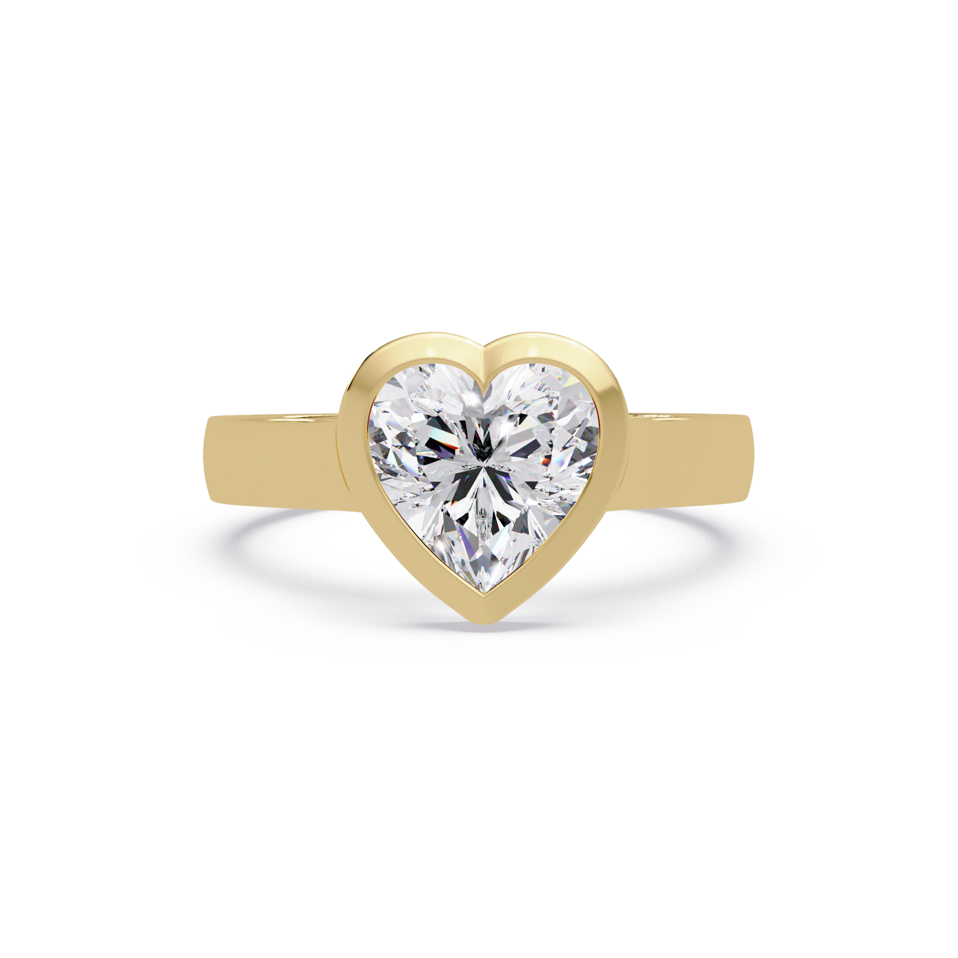 Heart Cut Lab Grown Diamond Bezel Solitaire Ring