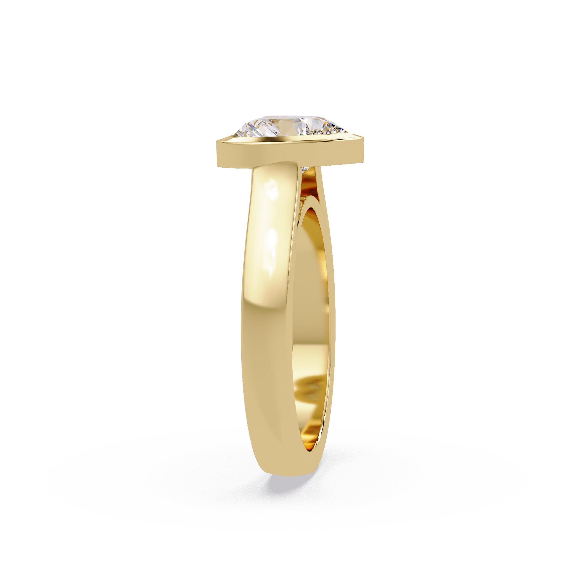 Heart Cut Lab Grown Diamond Bezel Solitaire Ring