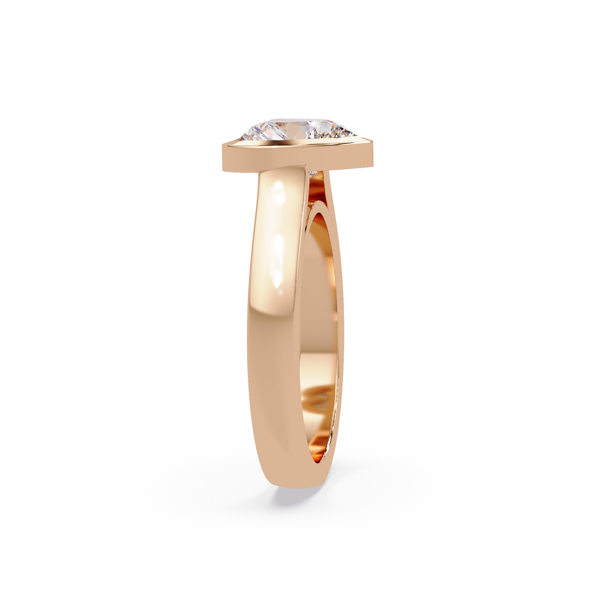 Heart Cut Lab Grown Diamond Bezel Solitaire Ring