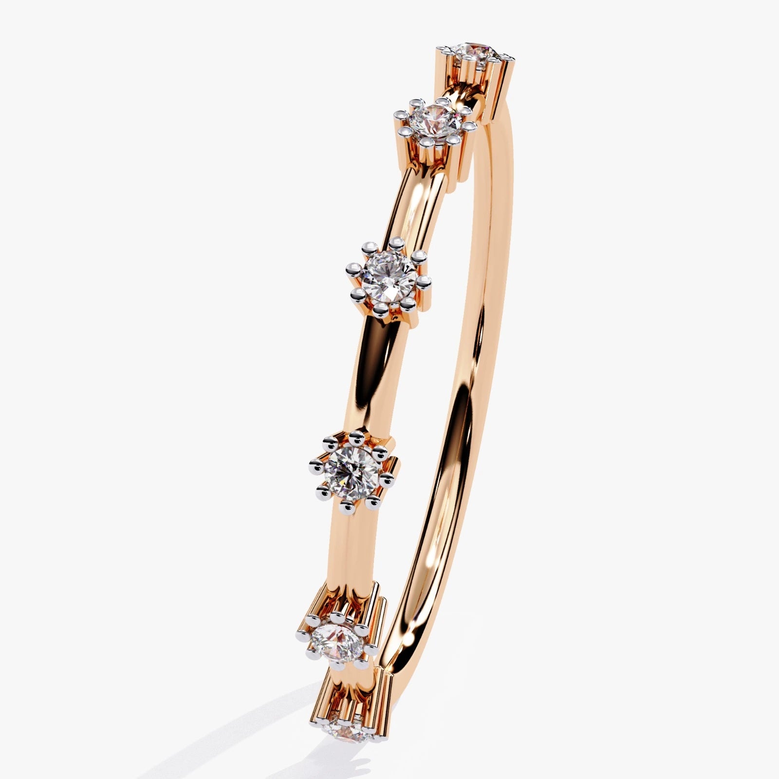 Half Eternity Lab Grown Diamond Band  Round Cut Diamond Wedding Ring
