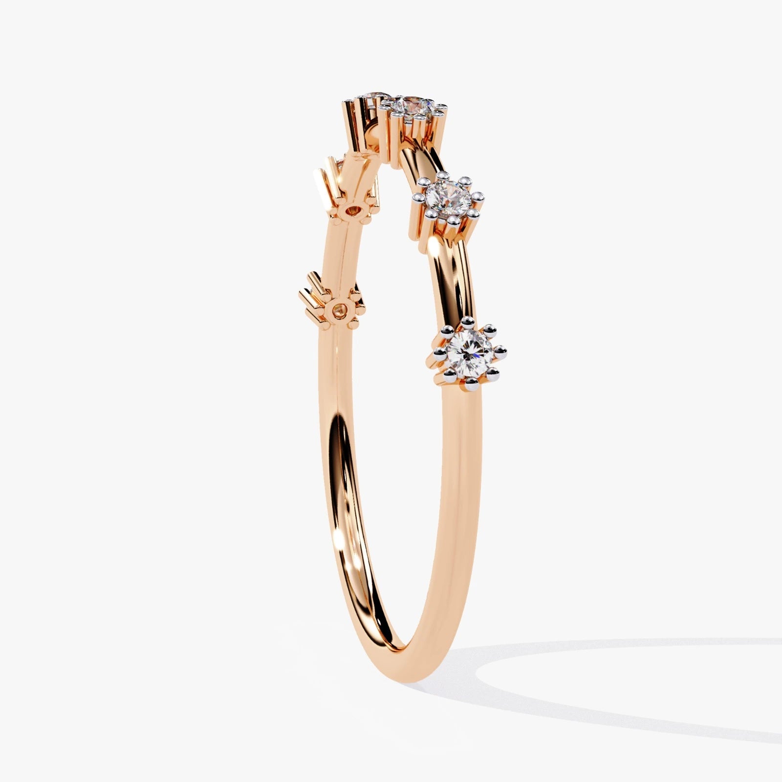Half Eternity Lab Grown Diamond Band  Round Cut Diamond Wedding Ring